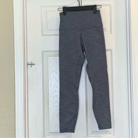 Lululemon Align Pant II 25" Mini Heathered Herringbone Black White Size 4 - Picture 7 of 8